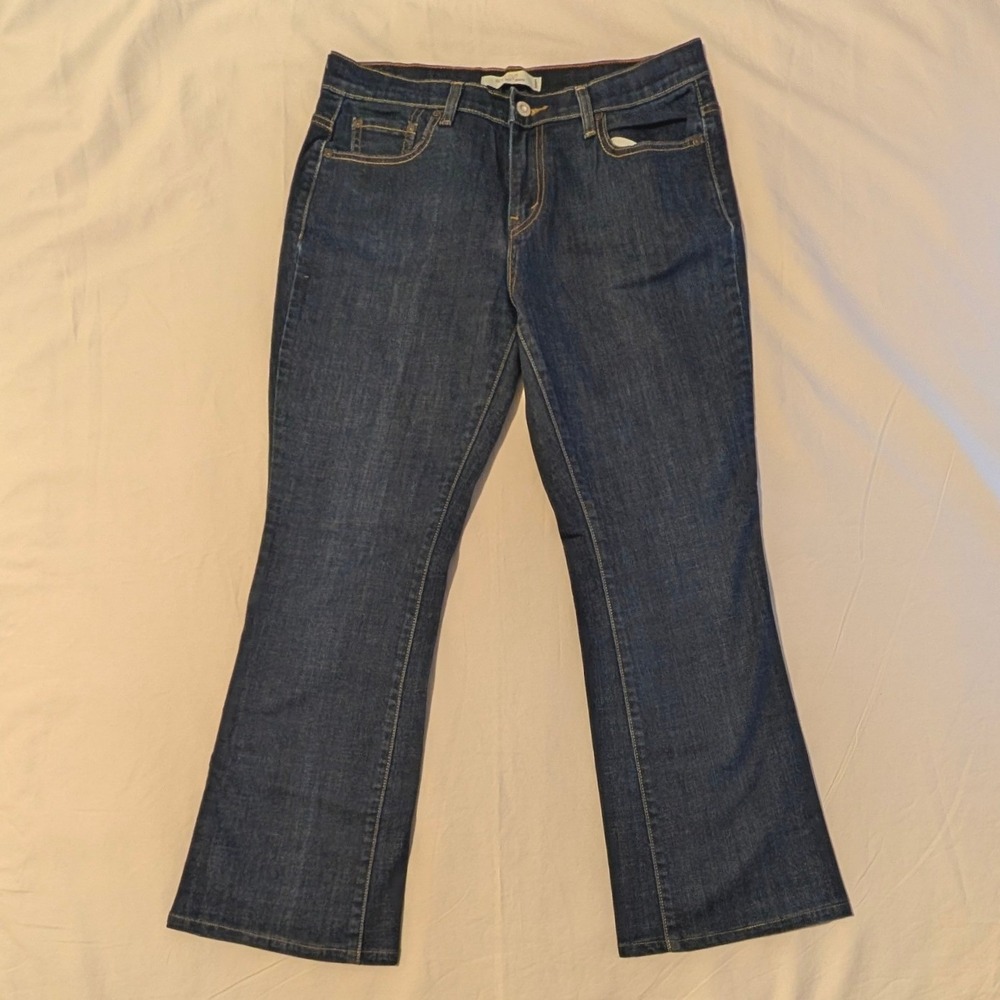 Levis 515 Boot Cut Jeans Womens 10 Short Dark Wash Denim Stretch Blue 10S